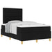 Pat cu arcuri cu headboard Negru 120 x 190 cm țesătură - WALTI WALTI