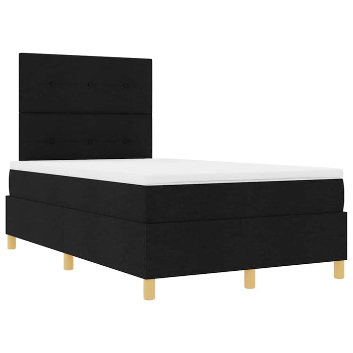 Pat cu arcuri cu headboard Negru 120 x 190 cm țesătură - WALTI WALTI