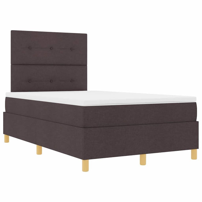 Pat cu arcuri cu headboard Maro închis 120 x 190 cm țesătură WALTI