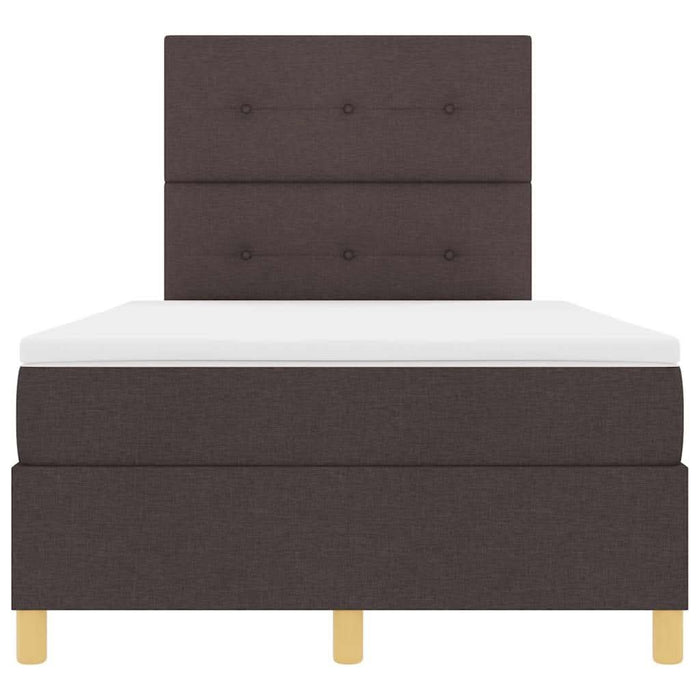 Pat cu arcuri cu headboard Maro închis 120 x 190 cm țesătură WALTI