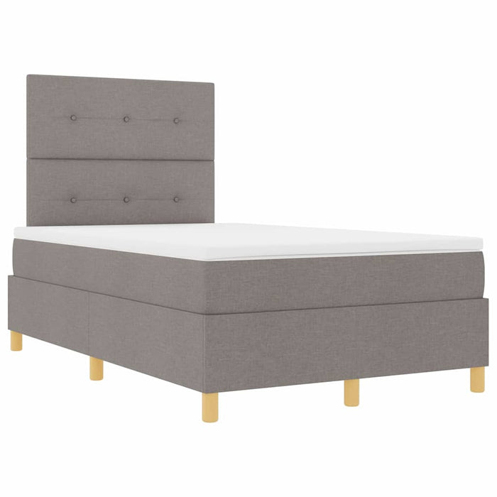 Pat cu arcuri cu saltea Gri taupe 120 x 190 cm țesătură - WALTI WALTI