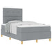 Pat cu arcuri cu headboard Gri deschis 120 x 200 cm țesătură - WALTI WALTI