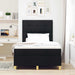 Pat cu arcuri cu headboard Negru 120 x 200 cm țesătură - WALTI WALTI