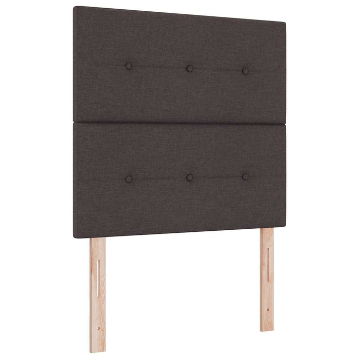 Pat cu arcuri cu headboard Maro închis 120 x 200 cm țesătură WALTI