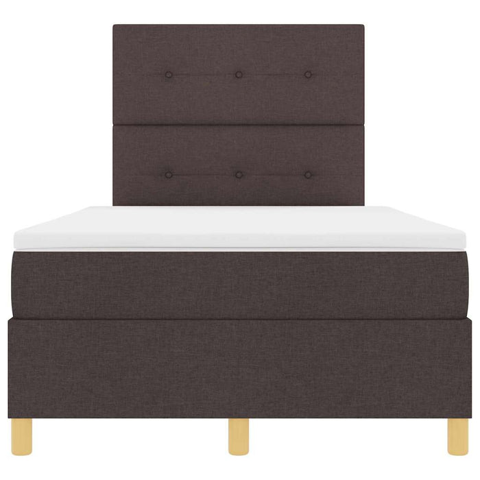 Pat cu arcuri cu headboard Maro închis 120 x 200 cm țesătură WALTI