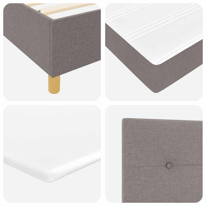 Pat cu arcuri cu saltea Gri taupe 120 x 200 cm țesătură - WALTI WALTI