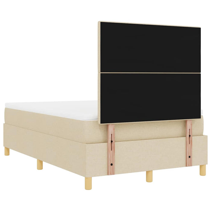 Pat cu arcuri cu saltea cu headboard Crem 120 x 200 cm țesătură - WALTI WALTI