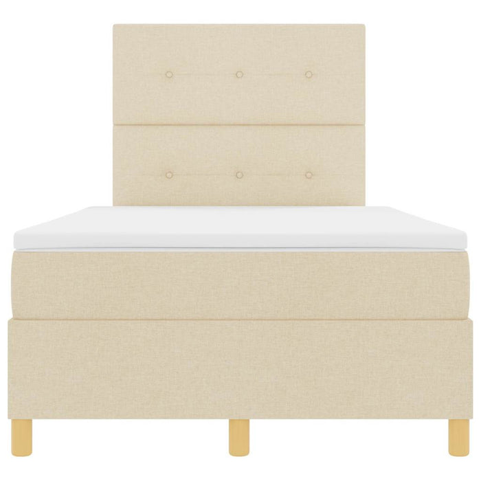 Pat cu arcuri cu saltea cu headboard Crem 120 x 200 cm țesătură - WALTI WALTI