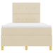 Pat cu arcuri cu saltea cu headboard Crem 120 x 200 cm țesătură - WALTI WALTI