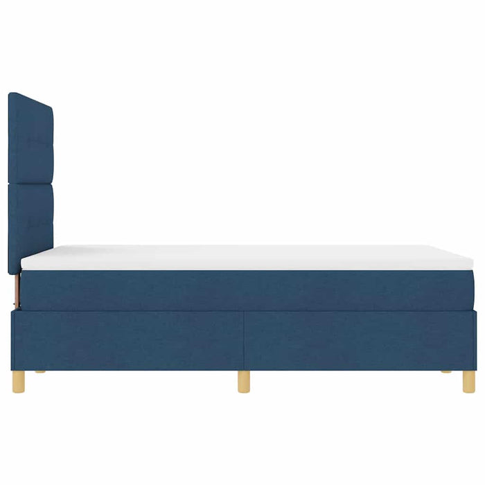 Pat cu arcuri cu saltea albastru 120 x 200 cm țesătură - WALTI WALTI