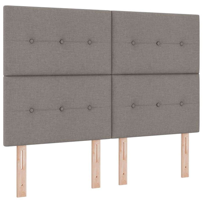 Pat cu arcuri cu saltea Gri taupe 140 x 190 cm țesătură - WALTI WALTI