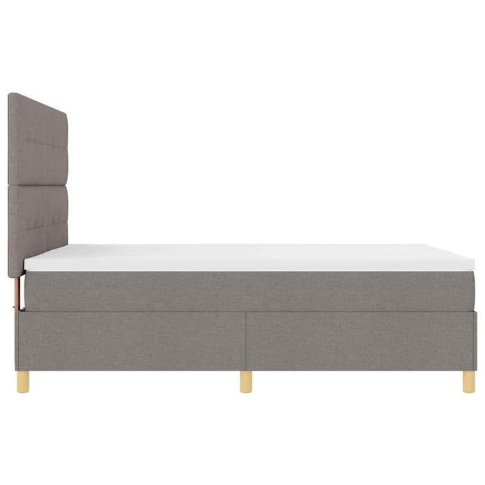 Pat cu arcuri cu saltea Gri taupe 140 x 200 cm țesătură - WALTI WALTI