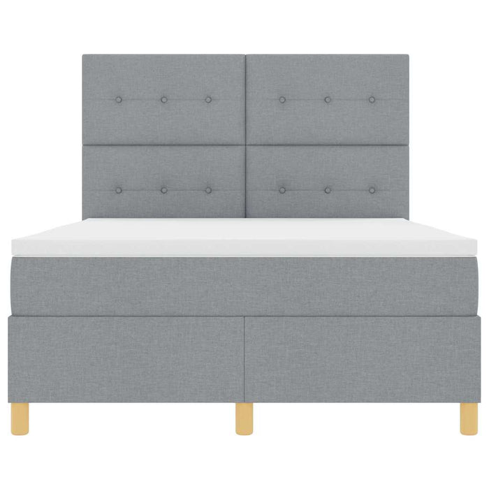 Pat cu arcuri cu saltea Gri deschis 160 x 200 cm țesătură - WALTI WALTI