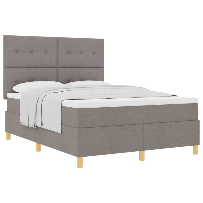 Pat cu arcuri cu saltea Gri taupe 160 x 200 cm țesătură - WALTI WALTI