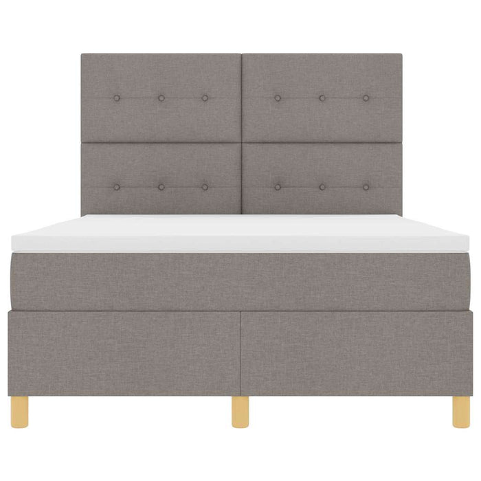 Pat cu arcuri cu saltea Gri taupe 160 x 200 cm țesătură - WALTI WALTI