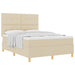 Pat cu arcuri cu saltea cu headboard Crem 160 x 200 cm țesătură - WALTI WALTI