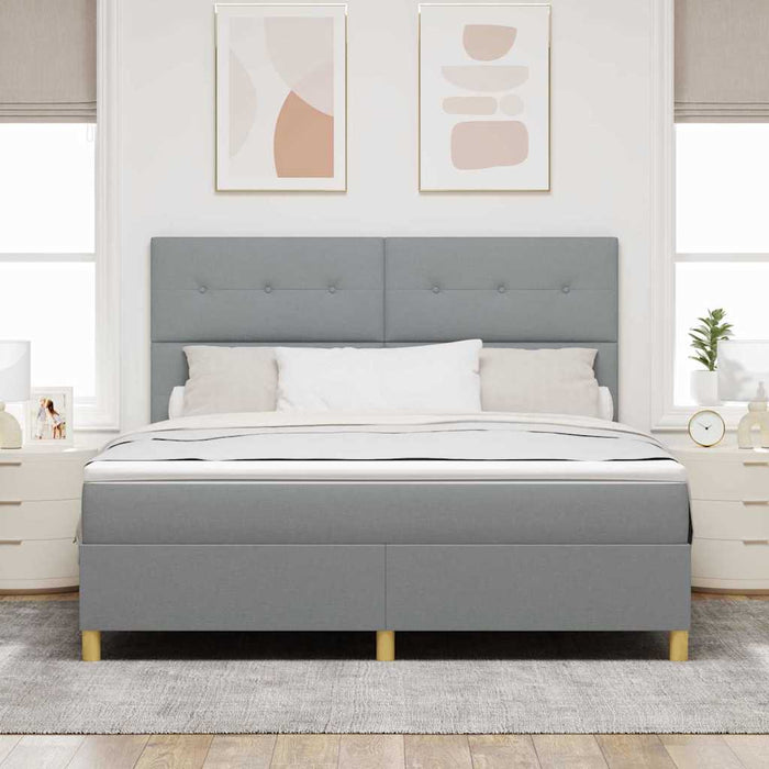 Pat cu arcuri cu saltea Gri deschis 180 x 200 cm țesătură - WALTI WALTI