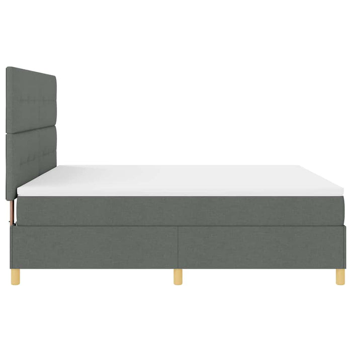 Pat cu arcuri cu headboard Gri închis 180 x 200 cm țesătură WALTI