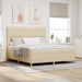 Pat cu arcuri cu saltea cu headboard Crem 180 x 200 cm țesătură - WALTI WALTI