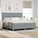 Pat cu arcuri cu headboard Gri deschis 200 x 200 cm țesătură - WALTI WALTI