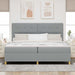 Pat cu arcuri cu headboard Gri deschis 200 x 200 cm țesătură - WALTI WALTI