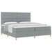 Pat cu arcuri cu headboard Gri deschis 200 x 200 cm țesătură - WALTI WALTI