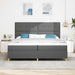 Pat cu arcuri cu headboard Gri închis 200 x 200 cm țesătură - WALTI WALTI