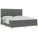 Pat cu arcuri cu headboard Gri închis 200 x 200 cm țesătură - WALTI WALTI