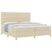 Pat cu arcuri cu saltea cu headboard Crem 200 x 200 cm țesătură - WALTI WALTI