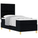 Pat cu arcuri cu headboard Negru 80 x 200 cm țesătură - WALTI WALTI
