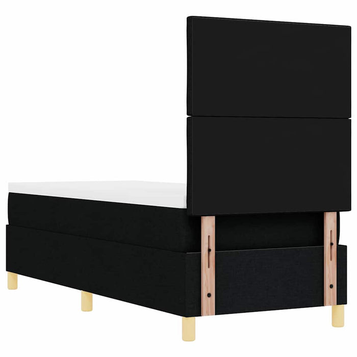 Pat cu arcuri cu headboard Negru 80 x 200 cm țesătură - WALTI WALTI