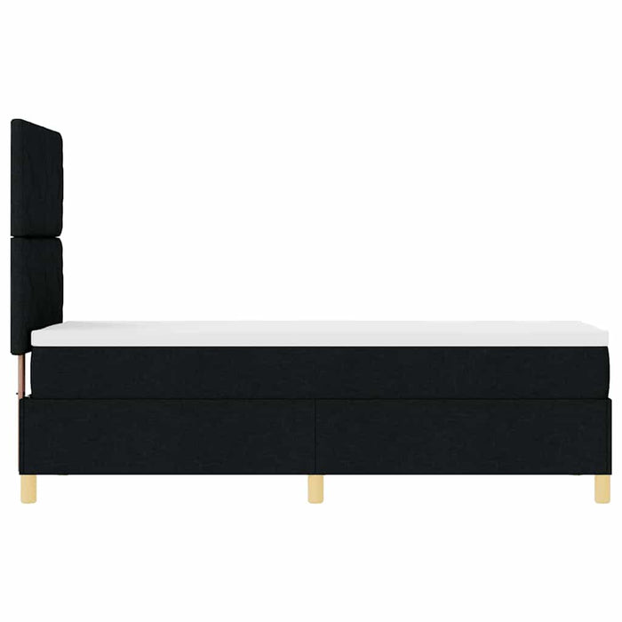 Pat cu arcuri cu headboard Negru 80 x 200 cm țesătură - WALTI WALTI