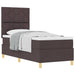 Pat cu arcuri cu headboard Maro închis 80 x 200 cm țesătură - WALTI WALTI