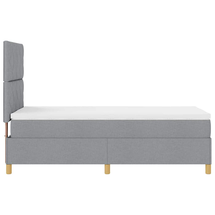 Pat cu arcuri cu headboard Gri deschis 90 x 190 cm țesătură WALTI