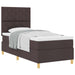 Pat cu arcuri cu headboard Maro închis 90 x 190 cm țesătură - WALTI WALTI