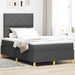 Pat cu arcuri cu headboard Gri închis 120 x 190 cm țesătură - WALTI WALTI