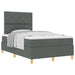 Pat cu arcuri cu headboard Gri închis 120 x 190 cm țesătură - WALTI WALTI