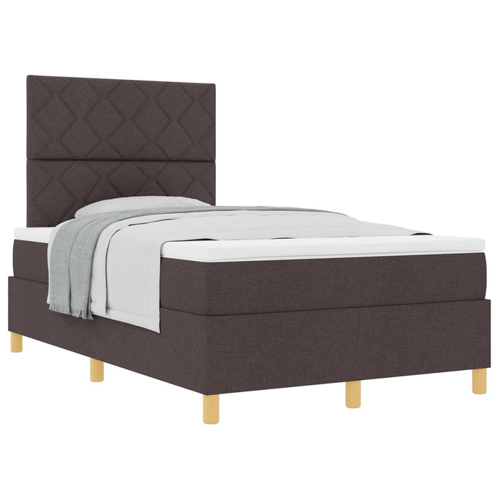 Pat cu arcuri cu saltea Maro închis 120 x 190 cm țesătură - WALTI WALTI