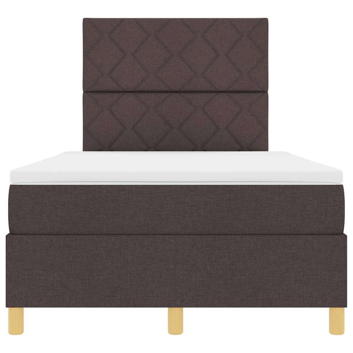 Pat cu arcuri cu saltea Maro închis 120 x 190 cm țesătură - WALTI WALTI