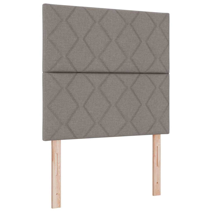 Pat cu arcuri cu headboard Gri taupe 120 x 190 cm țesătură WALTI