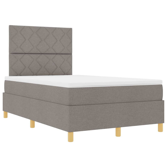 Pat cu arcuri cu headboard Gri taupe 120 x 190 cm țesătură WALTI