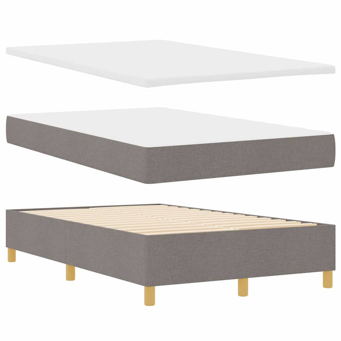 Pat cu arcuri cu headboard Gri taupe 120 x 190 cm țesătură WALTI