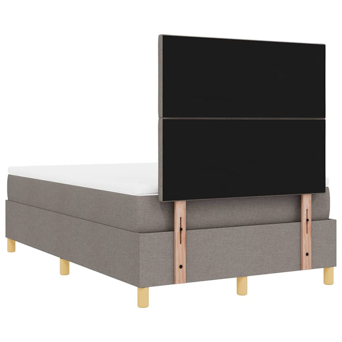 Pat cu arcuri cu headboard Gri taupe 120 x 190 cm țesătură WALTI