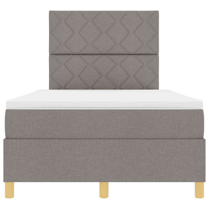 Pat cu arcuri cu headboard Gri taupe 120 x 190 cm țesătură WALTI