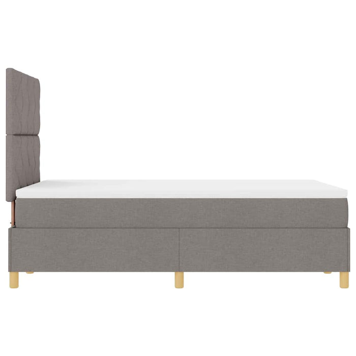 Pat cu arcuri cu headboard Gri taupe 120 x 190 cm țesătură WALTI