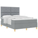 Pat cu arcuri cu headboard Gri deschis 140 x 190 cm țesătură - WALTI WALTI