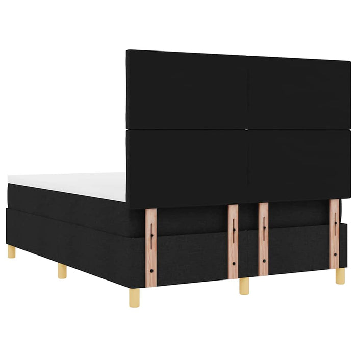 Pat cu arcuri cu headboard Negru 140 x 190 cm țesătură WALTI