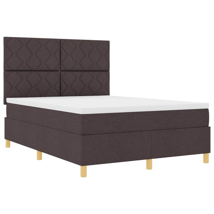 Pat cu arcuri cu headboard Maro închis 160 x 200 cm țesătură WALTI