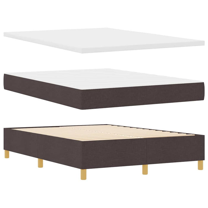 Pat cu arcuri cu headboard Maro închis 160 x 200 cm țesătură WALTI