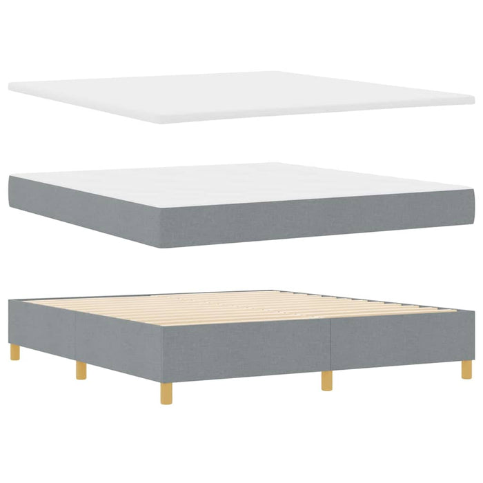 Pat cu arcuri cu headboard Gri deschis 180 x 200 cm țesătură WALTI